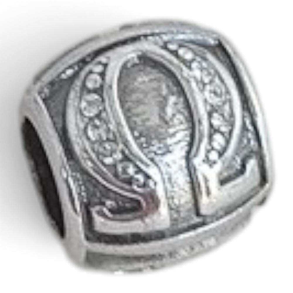 Brighton Omega Greek Letter Charm Bracelet Spacer Bead Sorority Silver
